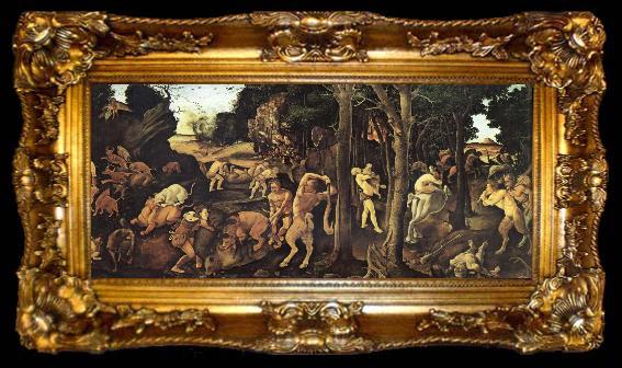 framed  Piero di Cosimo A Hunting Scene, ta009-2